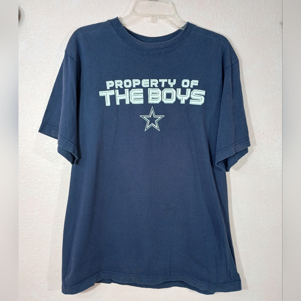 Dallas Cowboys Authentic Apparel T-Shirt Blue Logo Size Large NFL Football